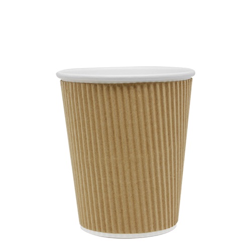 Karat 8oz Ripple Paper Hot Cups – Kraft (80mm)